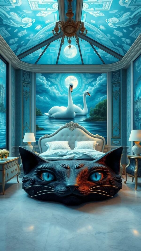 Modern black cat bedroom - Image 7